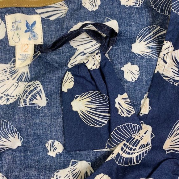 Anthropologie Navy Shell Print Tank Top - Picture 8 of 10